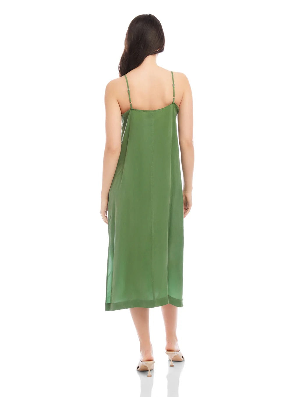 Jordyn Side-Slit Midi Dress in Jade