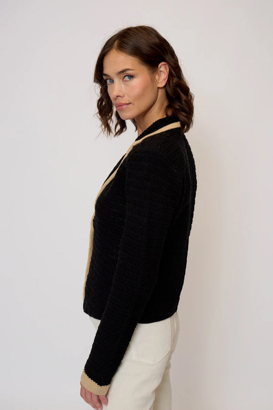 Black/Tan Rose Knit Blazer