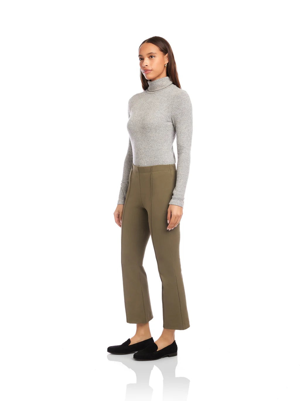 Light Olive Sigourney Pintuck Pants