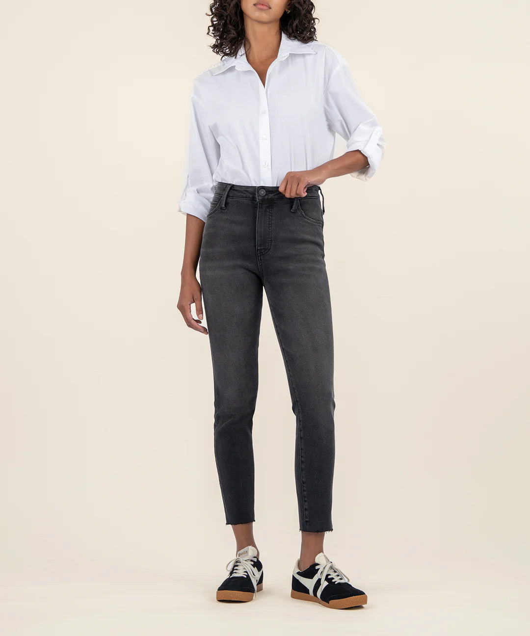 Charlize High Rise Fab Ab in Faded Black
