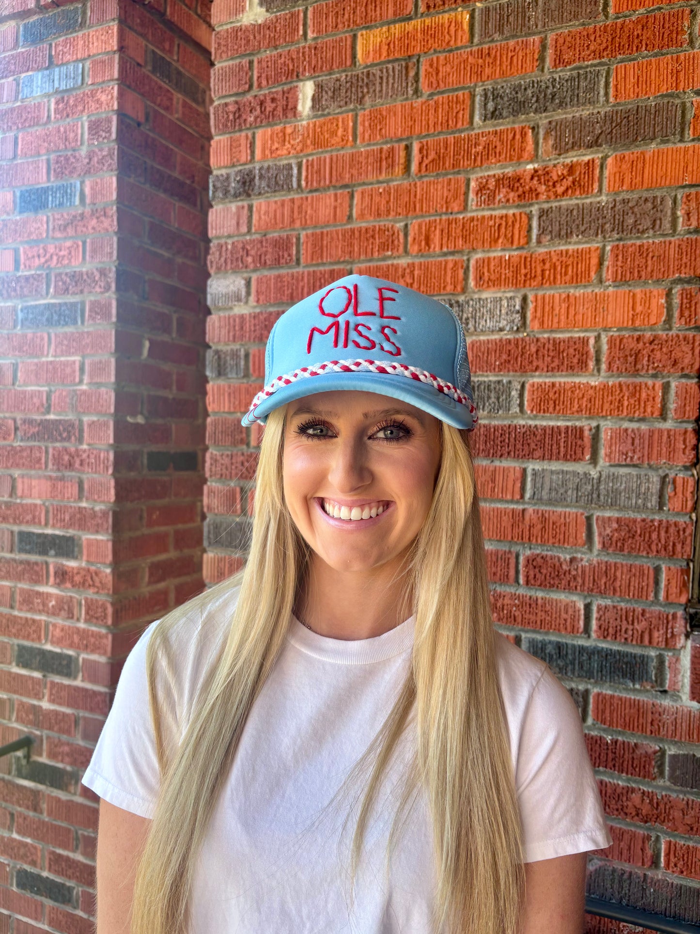 Tipsy Threads Powder Blue Ole Miss Trucker Hat
