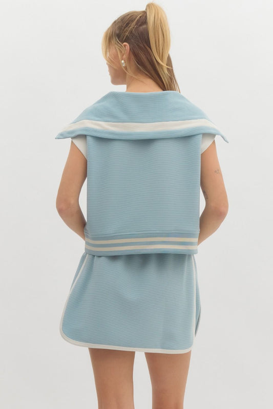 Light Blue Skirt Set