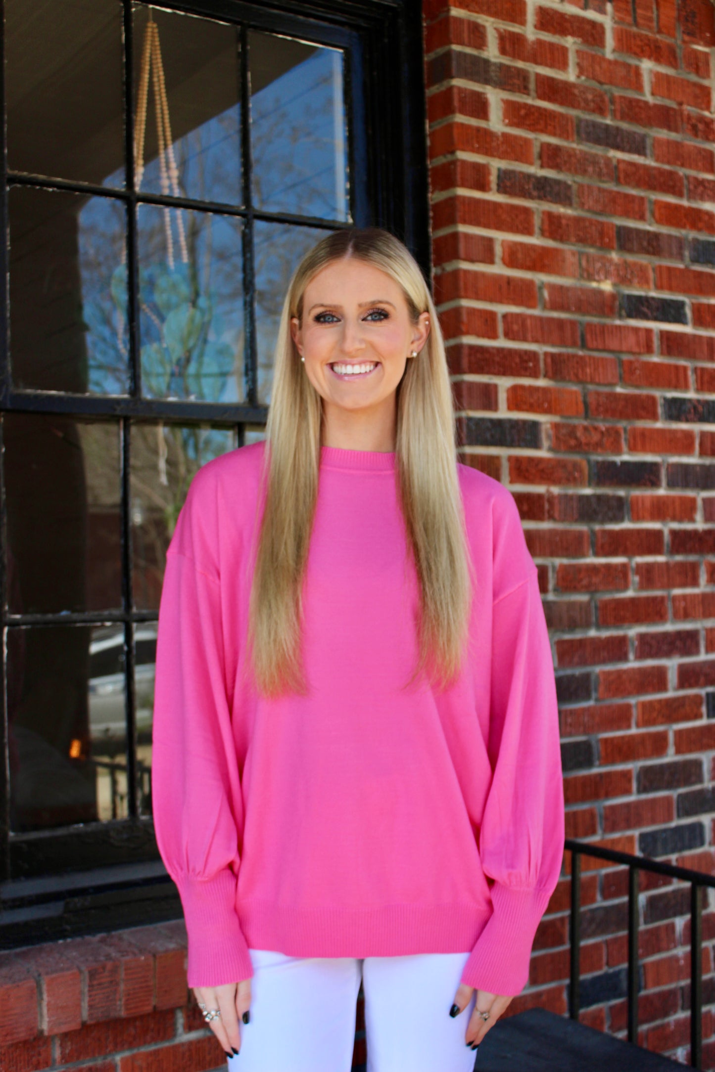 Balloon LS Sweater in Pink