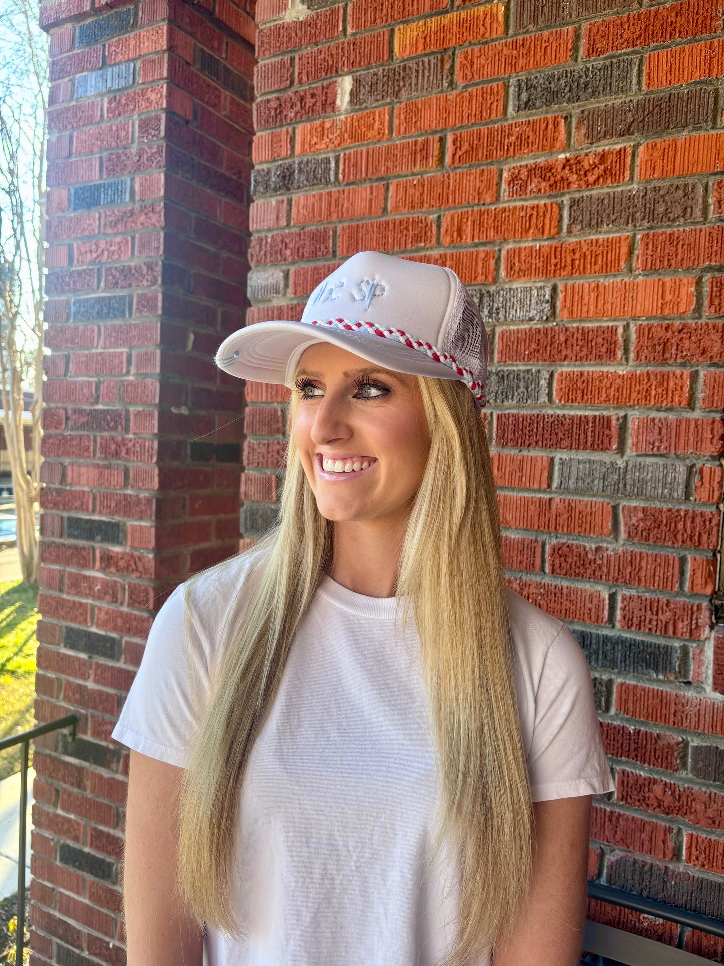 Tipsy Threads White Sip Trucker Hat