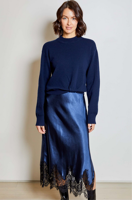 Sweater Dress in Navy Combo