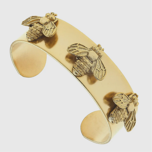 Handcast  Gold 3-Bee Bangle
