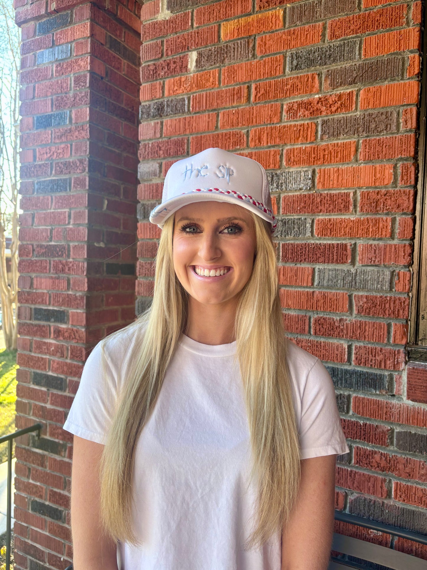 Tipsy Threads White Sip Trucker Hat
