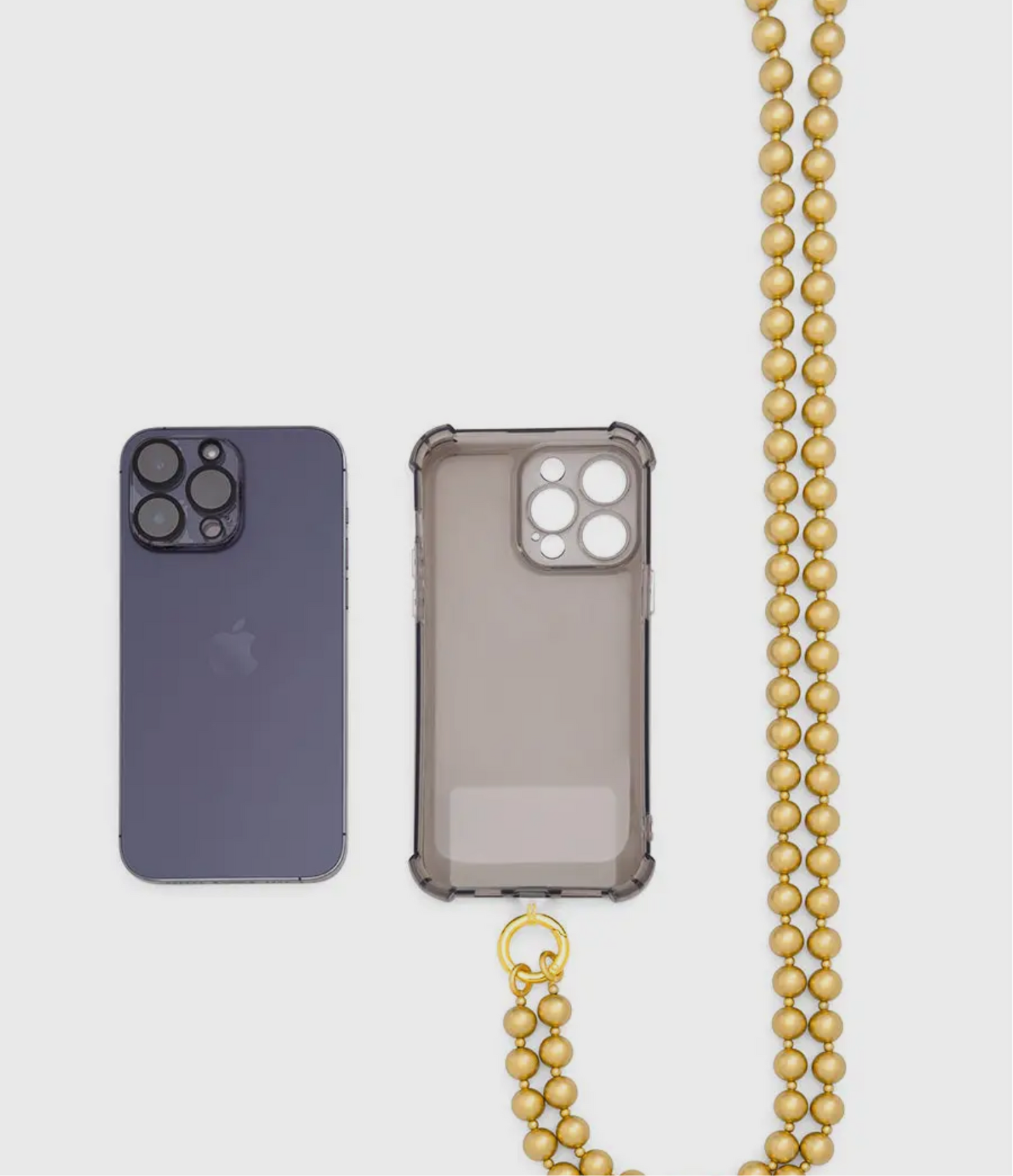 Matte Metallic Crossbody Phone Lanyard in Gold