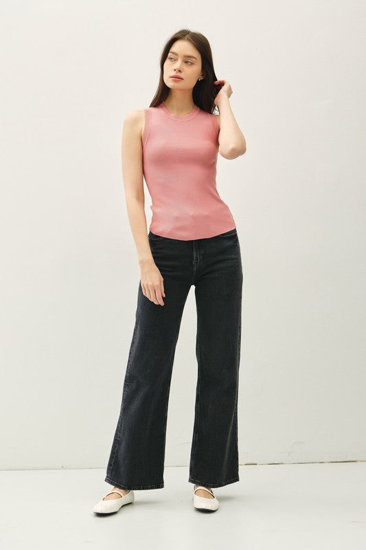 Dusty Rose Sleeveless Alice Knit Top
