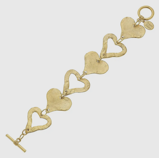 Gold Heart Toggle Bracelet
