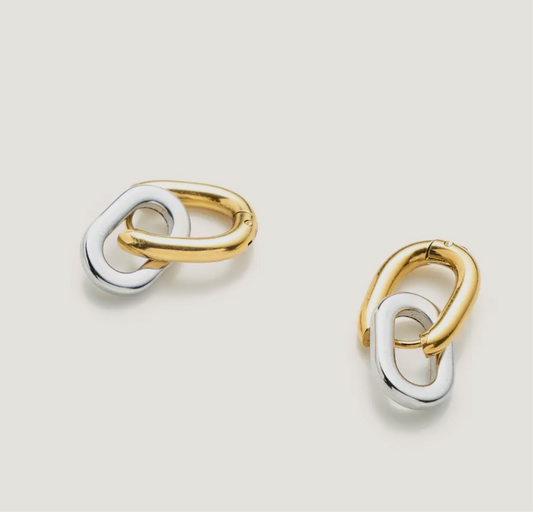 Mixed Metal Link Hoops