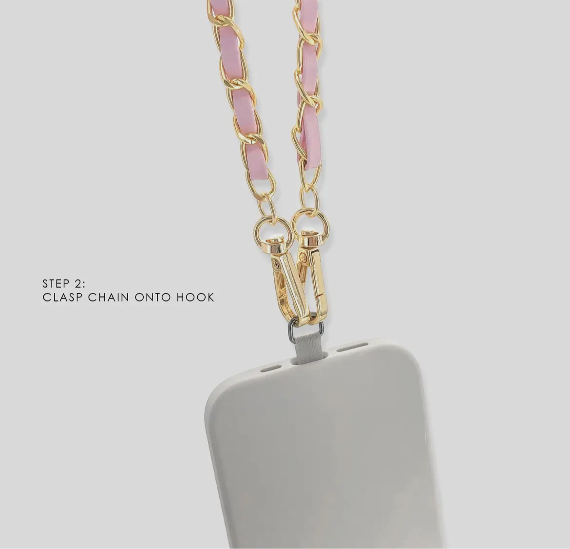 Long Textured Paperclip Phone Chain