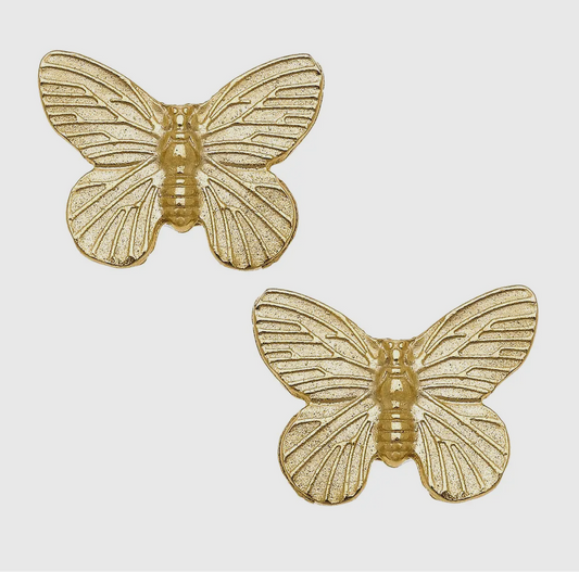 Gold Butterfly Stud Earrings
