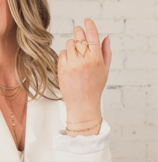 Lovie Gold Heart Ring-Waterproof