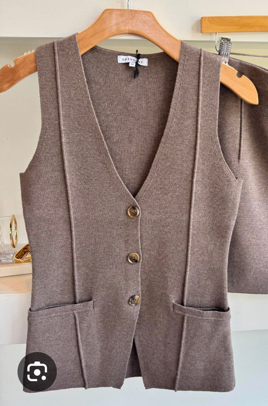 Kayden Knit Vest in Espresso