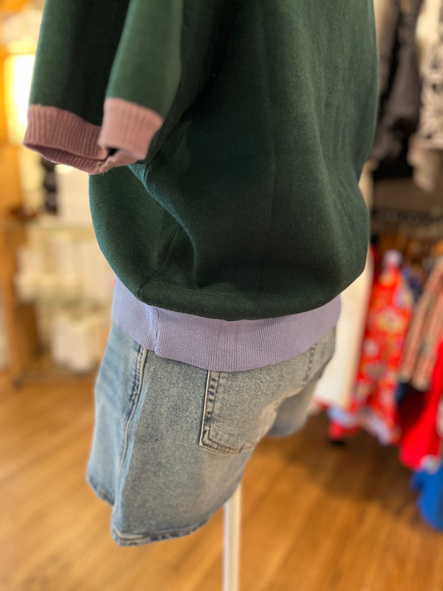 Hunter Green Short Sleeve Sweater