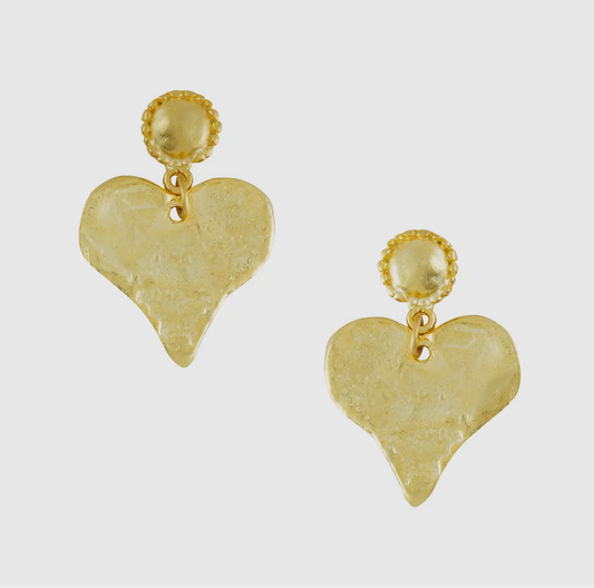 Gold Heart Beaded Earrings