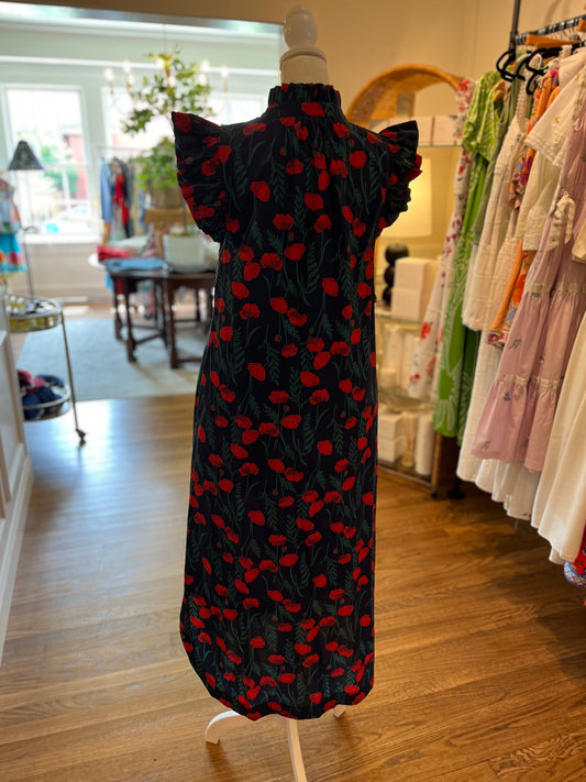 Navy Floral Midi Dress