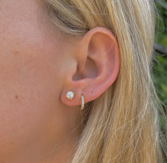 Golden Pearl Studs