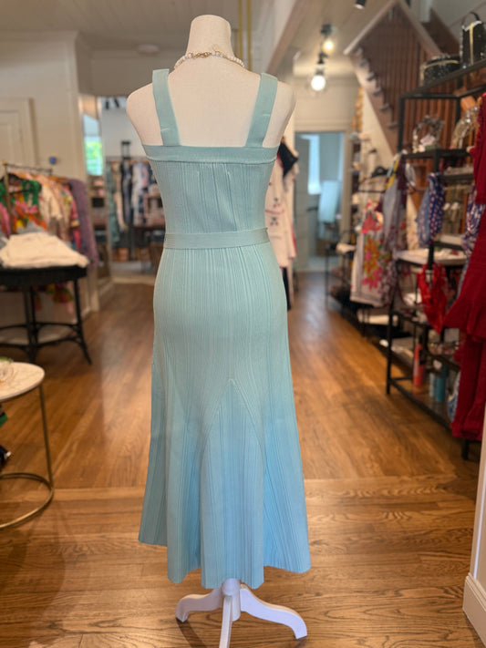 Pax Knit Midi Dress Aqua