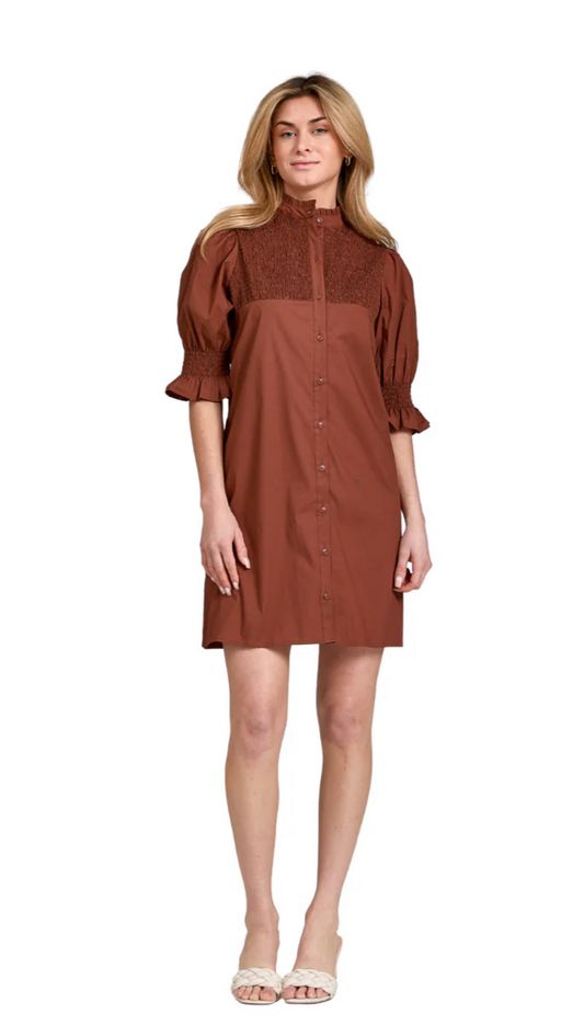 Aubrey Dress in Chocolate Brown
