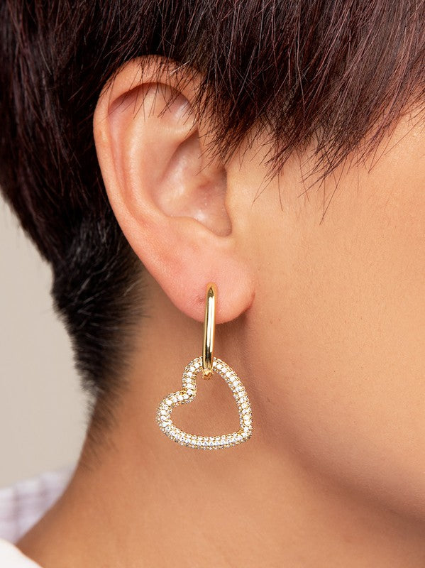 Pearl and Heart Drop Earring