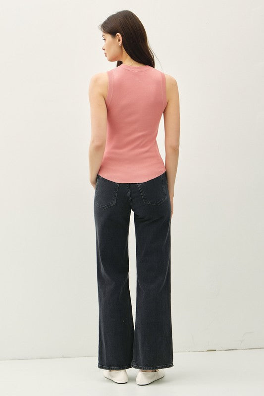Dusty Rose Sleeveless Alice Knit Top