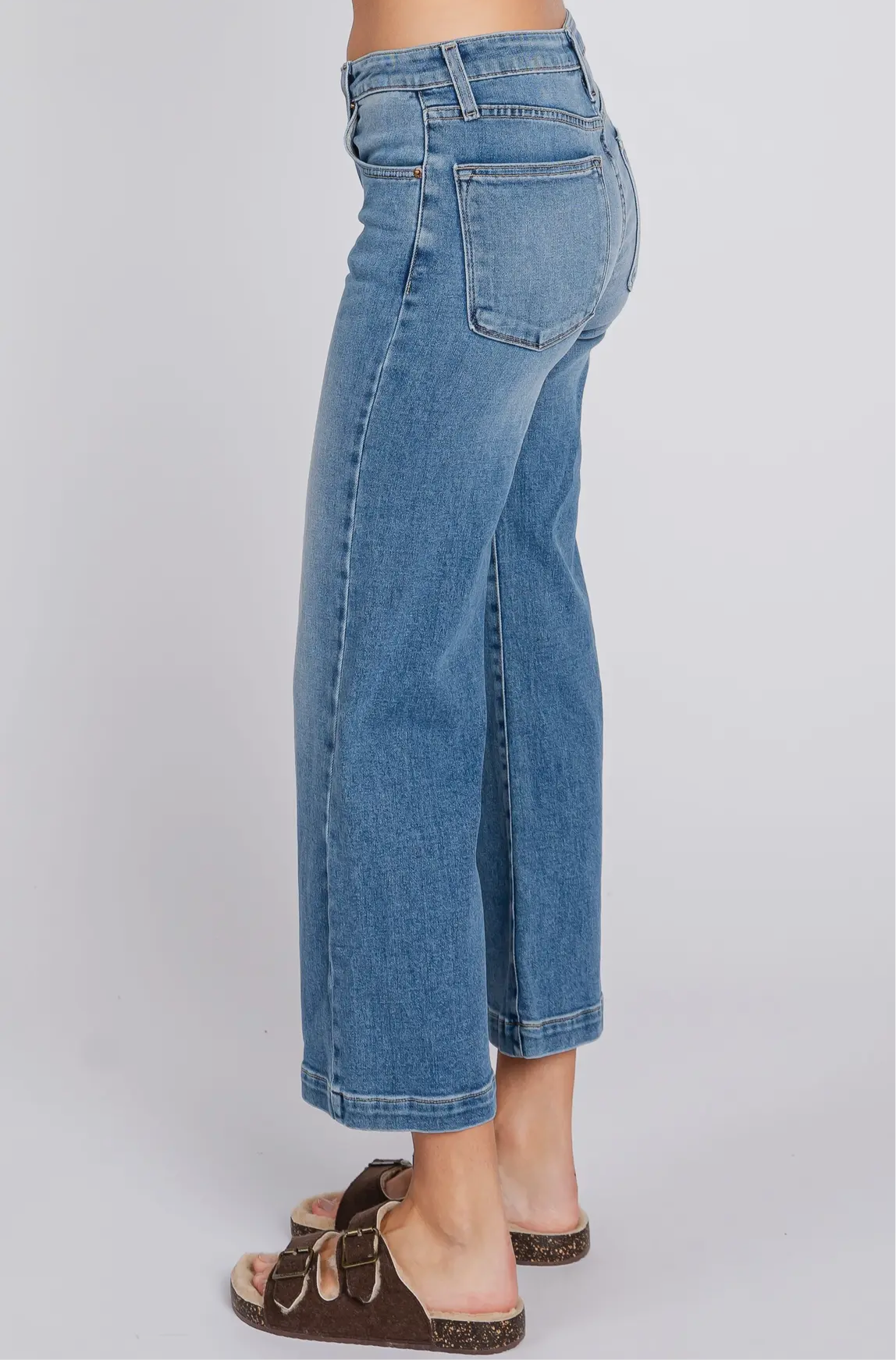 Medium Wash Wide Leg Culotte