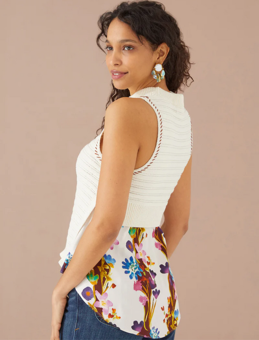 Darla Sweater in Ivory/Prairie Floral