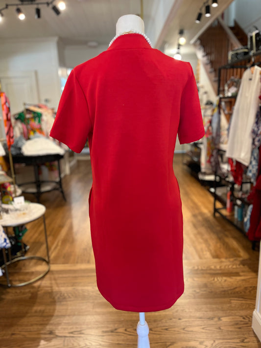 Red Modal Poly Span Mini Dress