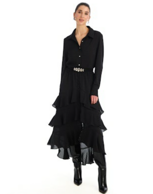 Ella Midi Skirt in Black