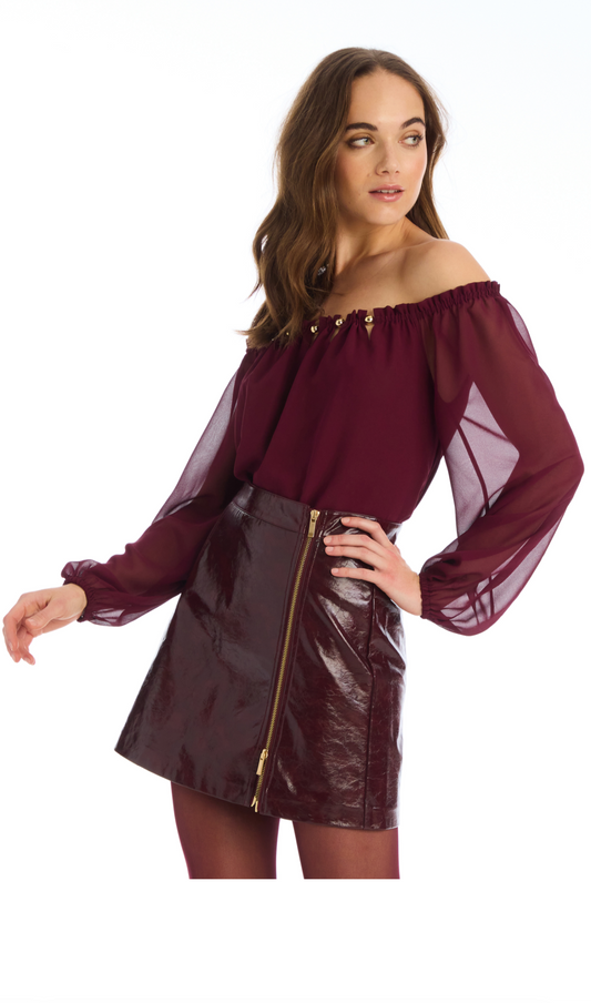 River Skirt in Burgundy
