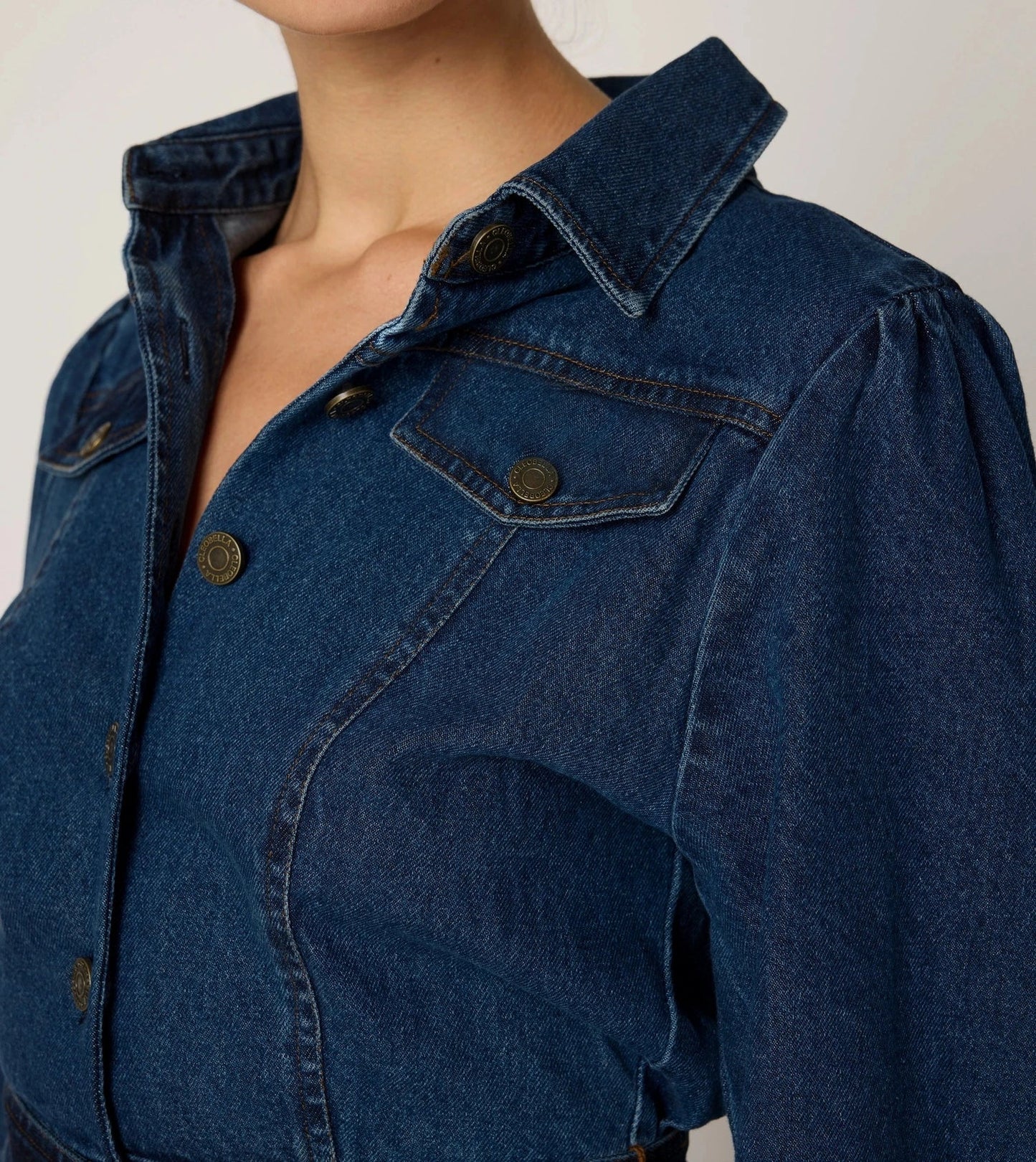 Maya Midi Dress in Denim