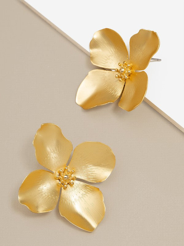 Matte 18K Gold Plated Garden Party Earring