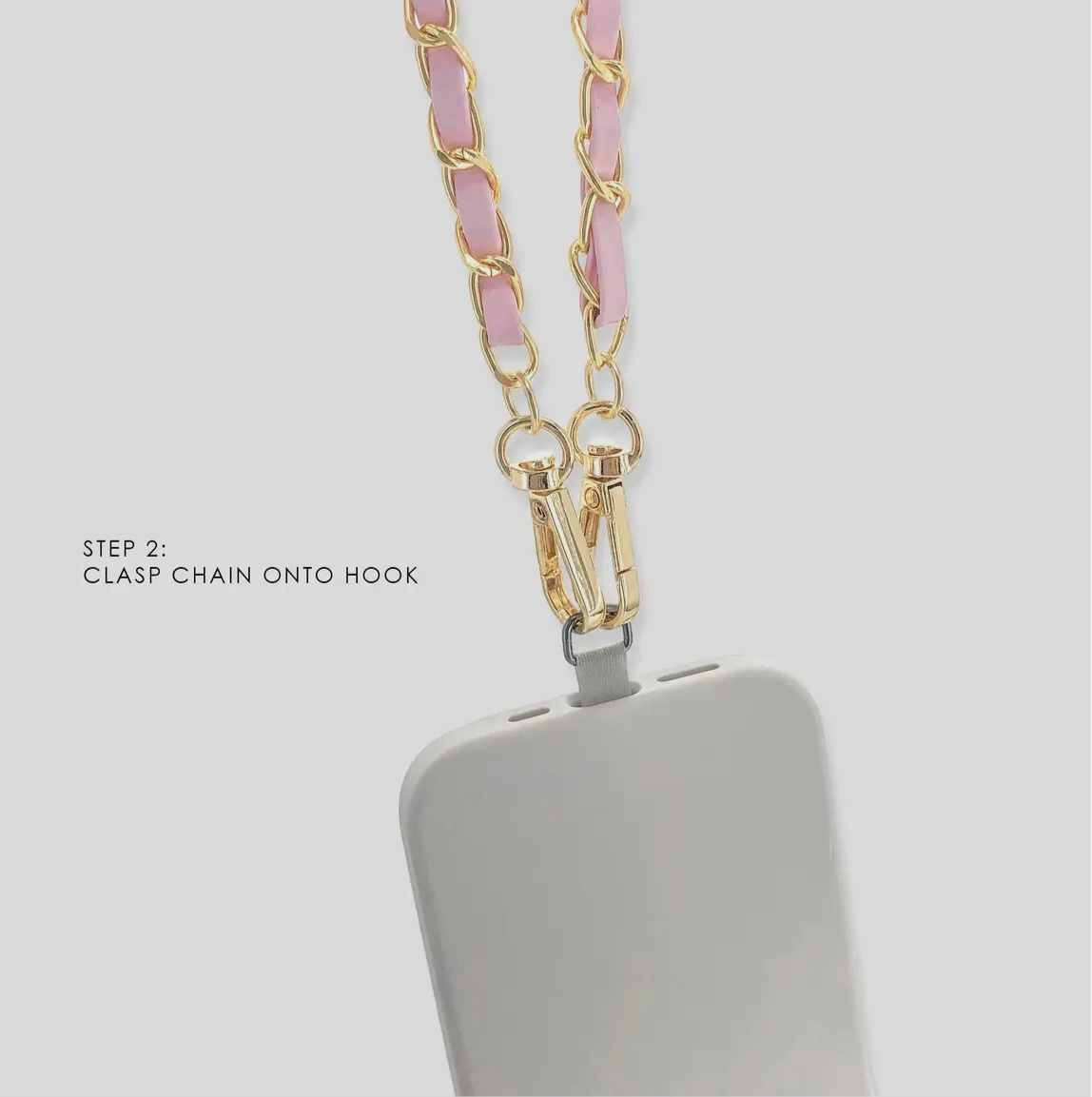 Paperclip Phone Chain in Gold