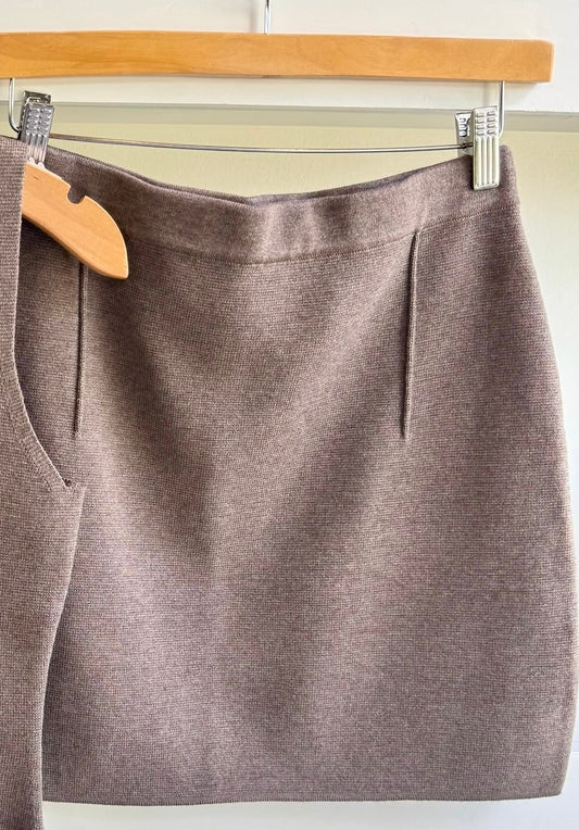 Kayden Knit Mini Skirt in Espresso