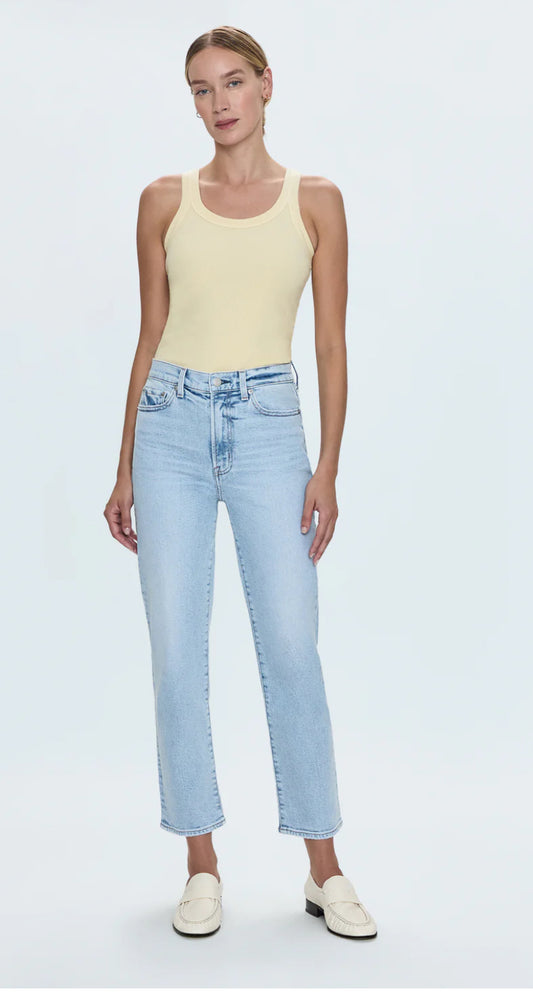 Charlie High Rise Classic Straight Ankle Jean in Sunkissed