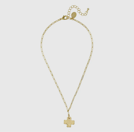 Mini Cross Paperclip Necklace