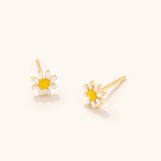 White Daisy Studs