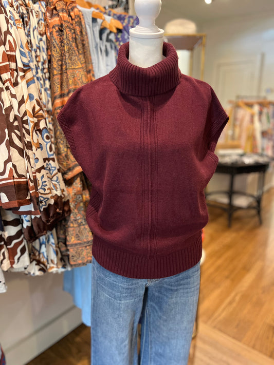Turtleneck Wedge Sweater in Plum