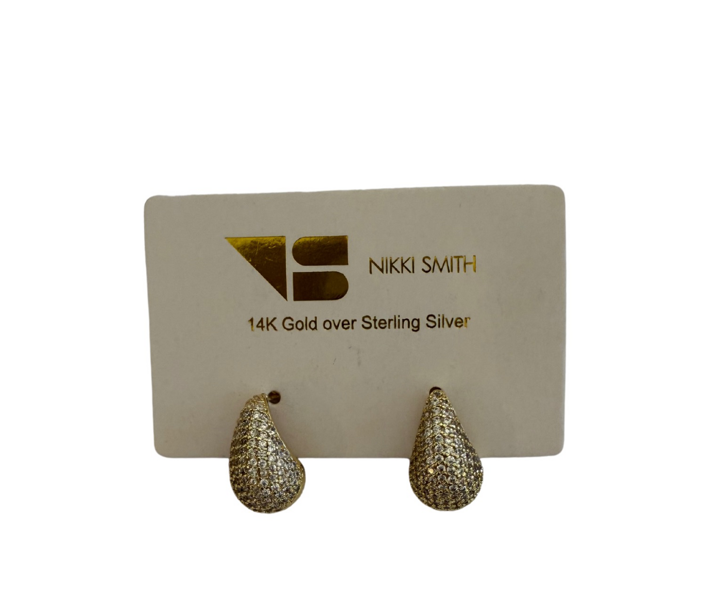 Pave Teardrops Hoops