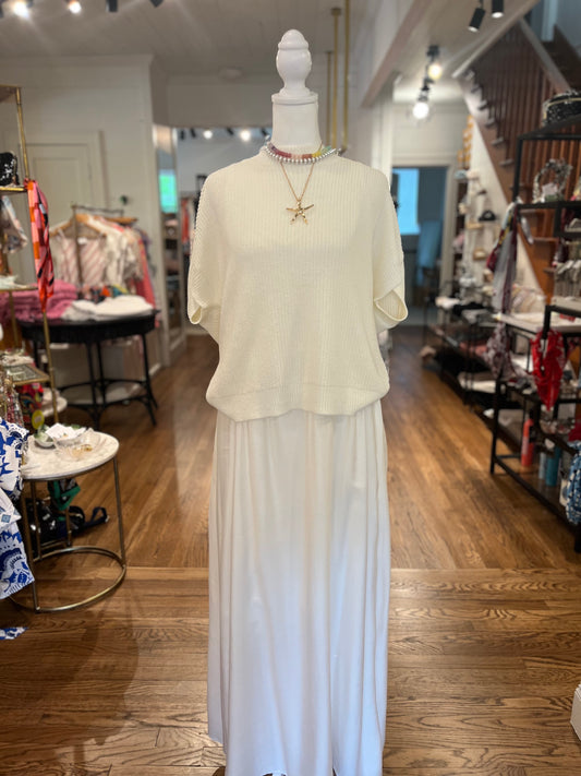Winona Sweater and Dress Two Piece Set in White