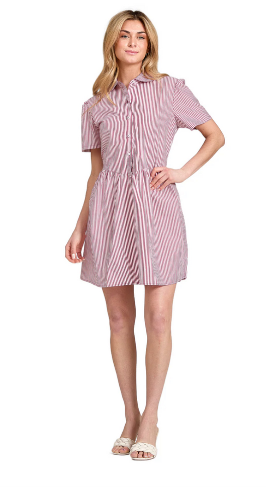 Autumn Dress in Red Stripe