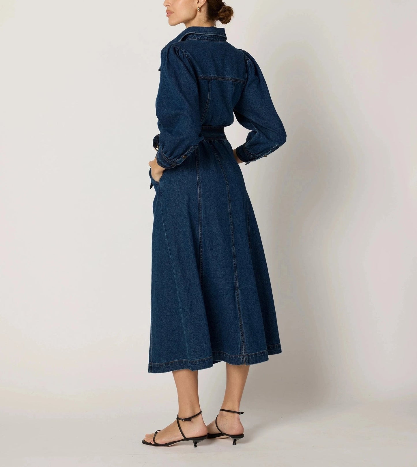 Maya Midi Dress in Denim