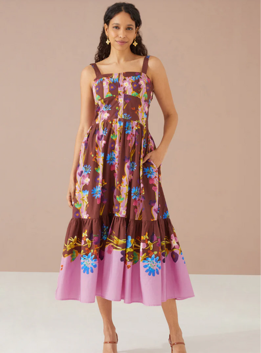 Gianna Dress in Prairie Floral Cinnamon