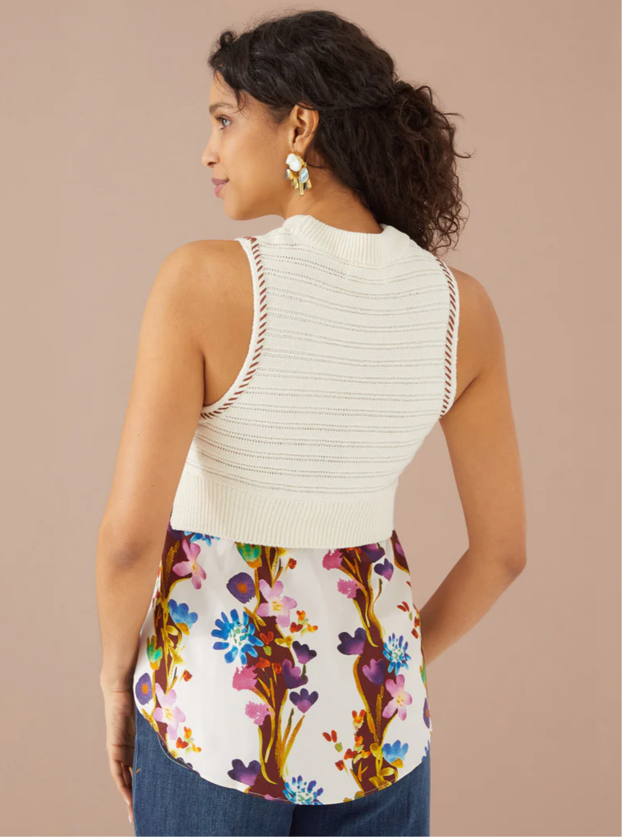 Darla Sweater in Ivory/Prairie Floral
