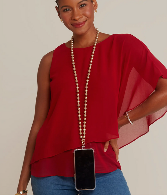 Matte Metallic Crossbody Phone Lanyard in Shiny Silver