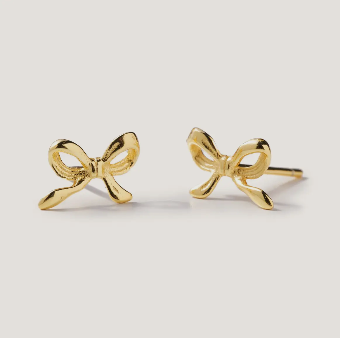 Dainty Bow Studs-Gold