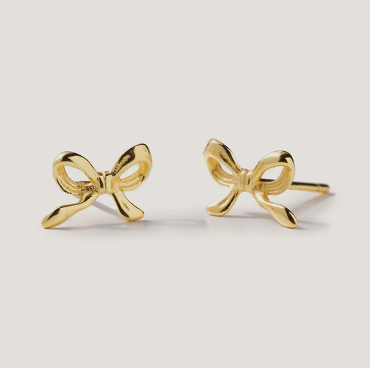 Dainty Bow Studs-Gold