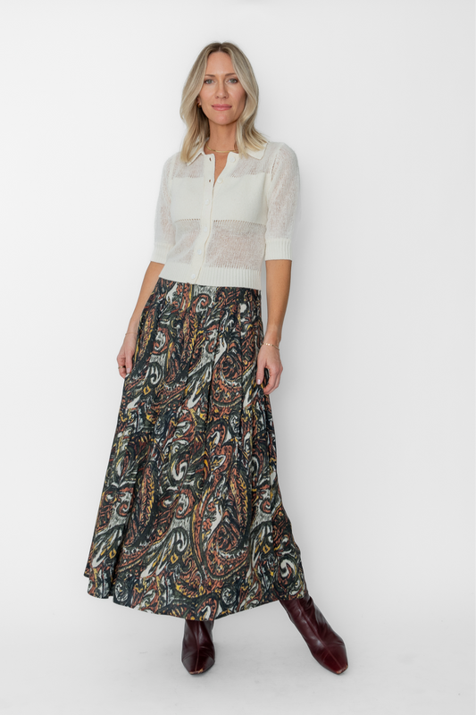 Veronique Ankle Skirt in Emilie Ikat Paisley